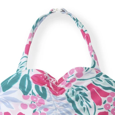 Hope & Henry Girls' Floral Ruched Halter Swimsuit, Kids 3 Hope & Henry Girls' Floral Ruched Halter Swimsuit, Kids