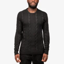 X RAY Men's Cable Knit Crewneck Pullover Sweater -Best Clothing Store GUEST 00b82e21 bdb3 418f bae7 edf6ee60e2cc