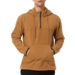 Lars Amadeus Men's Half Zip Hoodie Drawstring Fleeced Pullover Hooded Sweatshirt -Best Clothing Store GUEST 02ecc439 4fbf 428b 8594 d9114529eb29