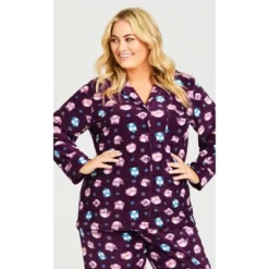 Women's Plus Size Button Owl Sleep Top - Plum | AVENUE -Best Clothing Store GUEST 03bc18df 0abd 477b a76d f163d600e04b