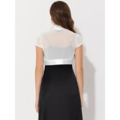 Allegra K Women's Cap Sleeve Business Open Front Mesh Crop Shrug Bolero 13 Allegra K Women's Cap Sleeve Business Open Front Mesh Crop Shrug Bolero -Best Clothing Store GUEST 04983245 2c23 482a 9fe0 e6321b4fa4a1