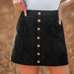 Women's High Waist Buttoned Straight Mini Skirt - Cupshe