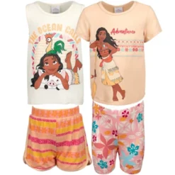 Disney Moana Girls Graphic T-Shirt Tank Top And Shorts 4 Piece Outfit Set Little Kid To Big Kid -Best Clothing Store GUEST 075e63b1 684e 4507 b467 b217afd537a7