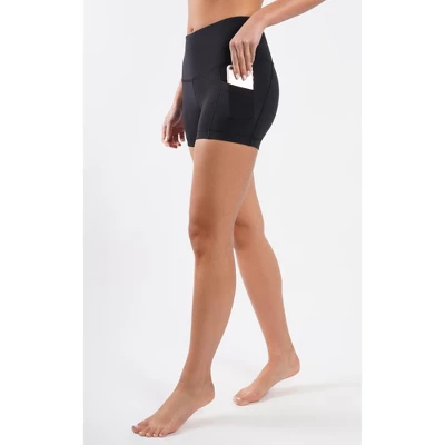 Yogalicious Womens Lux Polygiene Tribeca High Waist 3 1/2" Short With Side Pockets 5 Yogalicious Womens Lux Polygiene Tribeca High Waist 3 1/2" Short With Side Pockets - Image 3