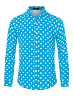 Lars Amadeus Men's Button Down Long Sleeves Casual Polka Dots Print Shirts -Best Clothing Store GUEST 08a19127 1a0c 43cd 88c2 79f40e814e54