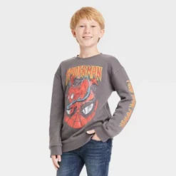 Boys' Marvel Spider-Man Crewneck Fleece Sweatshirt - Dark Gray -Best Clothing Store GUEST 093e5e99 2ba3 4351 a588 b9326714205c
