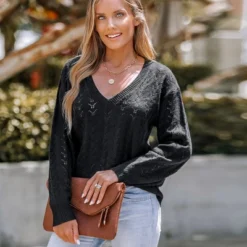 Women's Pointelle Knit V-Neck Sweater - Cupshe 11 Women's Pointelle Knit V-Neck Sweater - Cupshe -Best Clothing Store GUEST 095753e0 88c8 4f56 9c0c 87256b1b6629