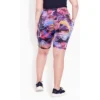 Women's Plus Size Print Bike Short - Coral Palm | AVENUE LEISURE -Best Clothing Store GUEST 09693c4a 2070 4ea3 b319 0f03c701ea51