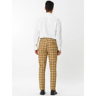 Lars Amadeus Men's Plaid Dress Pants Slim Fit Business Checked Trousers 6 Lars Amadeus Men's Plaid Dress Pants Slim Fit Business Checked Trousers - Image 4