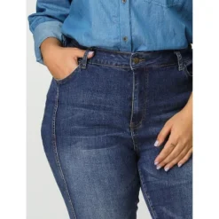 Agnes Orinda Women's Plus Size Mid Rise Stretch Washed Skinny Denim Jeans -Best Clothing Store GUEST 0c85c814 6675 4ab0 bb80 eab698062f98