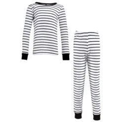 Hudson Baby Infant And Toddler Cotton Pajama Set, White Black Stripe -Best Clothing Store GUEST 0c9cadf8 2702 4fd5 9dbf 3bccafeab618