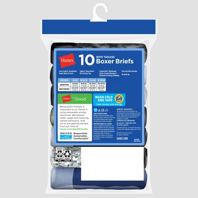 Hanes Boys' 10pk Camo Soft Comfort Boxer Briefs - Colors May Vary 3 Hanes Boys' 10pk Camo Soft Comfort Boxer Briefs - Colors May Vary