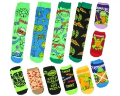Teenage Mutant Ninja Turtles 12 Days Of Socks Ankle And Crew Character Socks Multicoloured