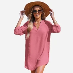 Women's V-Neck Mini Cover-Up Dress - Cupshe -Best Clothing Store GUEST 0d70b04e 2945 4fb6 b340 33471175e6a9