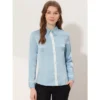 Allegra K Women's Work Office Blouse Contrast Trim Button Down Satin Shirt -Best Clothing Store GUEST 0ea3558a 9d87 4956 98cc e2ae080f622d