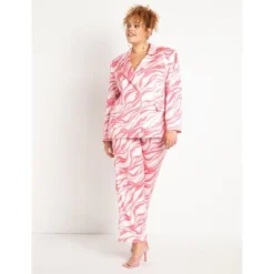 ELOQUII Women’s Plus Size Zebra Print Trousers