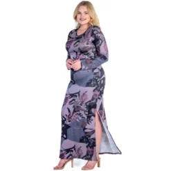 Womens Plus Size Floral Print Long Sleeve Side Slit Maxi Dress 8 Womens Plus Size Floral Print Long Sleeve Side Slit Maxi Dress -Best Clothing Store GUEST 10689c63 3f77 4a66 a907 3e3d12477b12