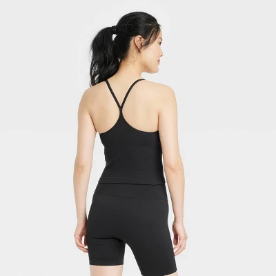 Women's Light Support Seamless Rib Cami Cropped Sports Bra - All In Motion™ 3 Women's Light Support Seamless Rib Cami Cropped Sports Bra - All In Motion™