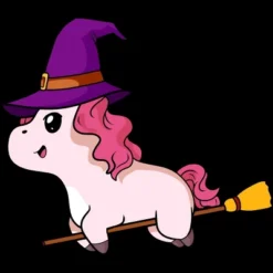 Men's Design By Humans Witch Unicorn Halloween T Shirt By Thebeardstudio Tank Top