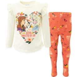 Disney Princess Anna Elsa Frozen Girls Graphic T-Shirt And Leggings Outfit Set Toddler To Big Kid -Best Clothing Store GUEST 12b9f814 9c2d 4b32 872a f255601c910e