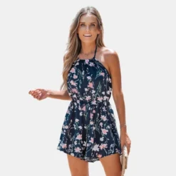 Women's Floral Halter Sleeveless Romper - Cupshe 9 Women's Floral Halter Sleeveless Romper - Cupshe -Best Clothing Store GUEST 12defe80 7b09 464f 95ed 2911cac09c26