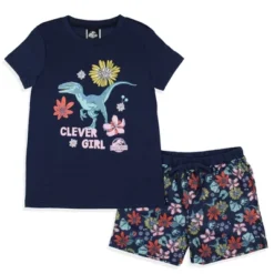 Jurassic World Girls' Movie Film Clever Girl Sleep Pajama Set Shorts Blue -Best Clothing Store GUEST 1311a3e8 96dc 48f6 bcbf 54e27c685db2