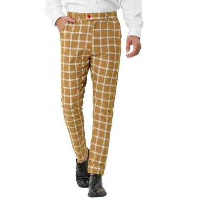 Lars Amadeus Men's Plaid Dress Pants Slim Fit Business Checked Trousers 9 Lars Amadeus Men's Plaid Dress Pants Slim Fit Business Checked Trousers - Image 7