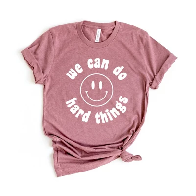 Simply Sage Market Women's We Can Do Hard Things Smiley Face Short Sleeve Graphic Tee 4 Simply Sage Market Women's We Can Do Hard Things Smiley Face Short Sleeve Graphic Tee - Image 2