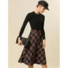 Allegra K Women's Tartan Plaid High Waist Belted Vintage A-Line Midi Skirt -Best Clothing Store GUEST 1529206e 5123 4938 a7bb a39296d82b84