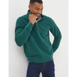 FatFace Mens Fowey Half Neck Pullover -Best Clothing Store GUEST 154046fe 2ae1 4183 baa4 bf90eb6f5377