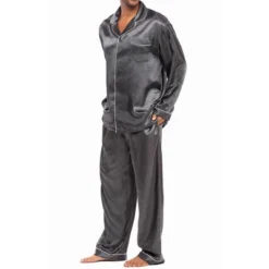 Men's Classic Satin Pajamas Lounge Set, Long Sleeve Top And Pants With Pockets, Silk Like PJs With Matching Sleep Mask 20 Men's Classic Satin Pajamas Lounge Set, Long Sleeve Top And Pants With Pockets, Silk Like PJs With Matching Sleep Mask -Best Clothing Store GUEST 15cb84f6 6d4d 43e8 876f 061e003e72e6