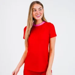 Calypsa Womens Mock Neck Color Block Rash Guard