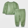 Baby Girls' Disney Mickey Mouse & Friends Solid Top And Bottom Set - Green
