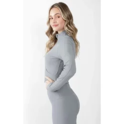 90 Degree By Reflex Interlink Ribbed Half Zip Long Sleeve Crop Top -Best Clothing Store GUEST 1747ef1b df49 413a bdc1 9fb15a73fec5