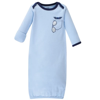 Luvable Friends Baby Boy Cotton Long-Sleeve Gowns 3pk, Airplane, 0-6 Months 4 Luvable Friends Baby Boy Cotton Long-Sleeve Gowns 3pk, Airplane, 0-6 Months - Image 2