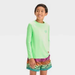 Boys' Long Sleeve Snappy Wave Rash Guard Top - Art Class™ Light Green -Best Clothing Store GUEST 191f95a0 c031 4c45 986b d07fdcd3829c
