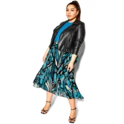 Women's Plus Size Sabrina Print Skirt - Teal | CITY CHIC -Best Clothing Store GUEST 196e6a72 b973 457e babb bb1472aac495