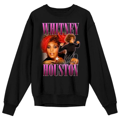 Whitney Houston Poses Crew Neck Long Sleeve Black Unisex Adult Tee 6 Whitney Houston Poses Crew Neck Long Sleeve Black Unisex Adult Tee - Image 4