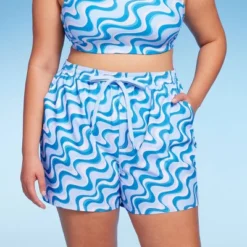 Women's 5" Board Swim Shorts - Wild Fable™ Multi Blue Swirl Print -Best Clothing Store GUEST 19ccdb06 ab5f 4a58 9432 12ba71070a8c