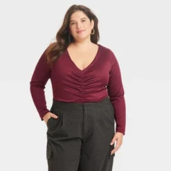 Women's Long Sleeve Ruched Slim Fit Bodysuit - A New Day™ -Best Clothing Store GUEST 1a222b96 676b 421f a3e7 e09566812ac1