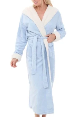 Women's Warm Winter Robe, Plush Fleece Full Length Long Hooded Bathrobe -Best Clothing Store GUEST 1ae19821 4b4f 4371 a661 3148776c7232