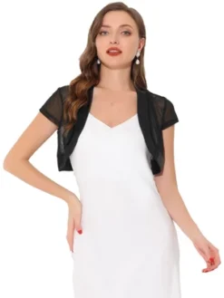 Allegra K Women's Cap Sleeve Business Open Front Mesh Crop Shrug Bolero 17 Allegra K Women's Cap Sleeve Business Open Front Mesh Crop Shrug Bolero -Best Clothing Store GUEST 1c955b71 611b 4bc0 9e57 89b447bc0d23