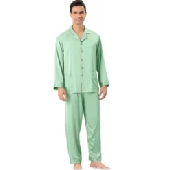 Lars Amadeus Men's Long Sleeves Button Down Satin Pajamas Set -Best Clothing Store GUEST 1e66d403 add2 4da4 9458 d25e65722bc6
