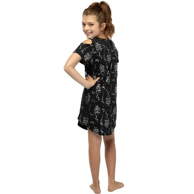 Intimo Big Girls' Harry Potter I Solemnly Swear Shoulder Cut Out Nightgown Black 5 Intimo Big Girls' Harry Potter I Solemnly Swear Shoulder Cut Out Nightgown Black - Image 3