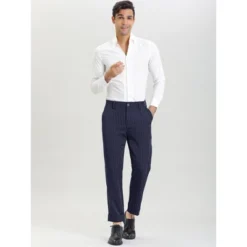 Lars Amadeus Men's Stripe Dress Pants Straight Fit Vertical Stripe Formal Pants Business Trousers