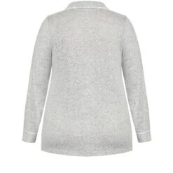 Women's Plus Size Hacci Button Top - Gray | AVENUE -Best Clothing Store GUEST 2297946e 6bf2 4400 be5e 9fbef4f86fc0