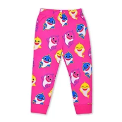 Nickelodeon Girl's Baby Shark 2 Piece Coordinates, Long Sleeve T-Shirt And Jogger Pants Set For Kids