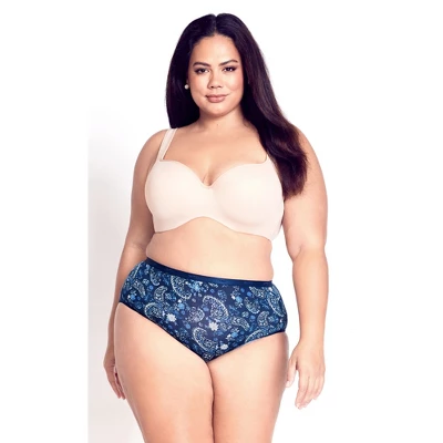 Women's Plus Size Modern Print 3 Pack Brief - Blue | AVENUE 5 Women's Plus Size Modern Print 3 Pack Brief - Blue | AVENUE - Image 3