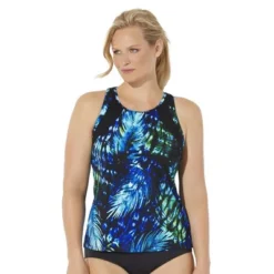 Swimsuits For All Women’s Plus Size Chlorine Resistant High Neck Racerback Tankini Top -Best Clothing Store GUEST 2465816c a197 49a1 8eba 40153b00a318