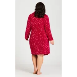 Women's Plus Size Spot Robe - Red | AVENUE